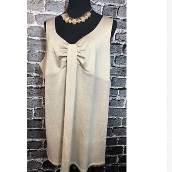 Marina Rinaldi Tops - MARINA RINALDI Silk Metallic Gold Shimmer Top XL